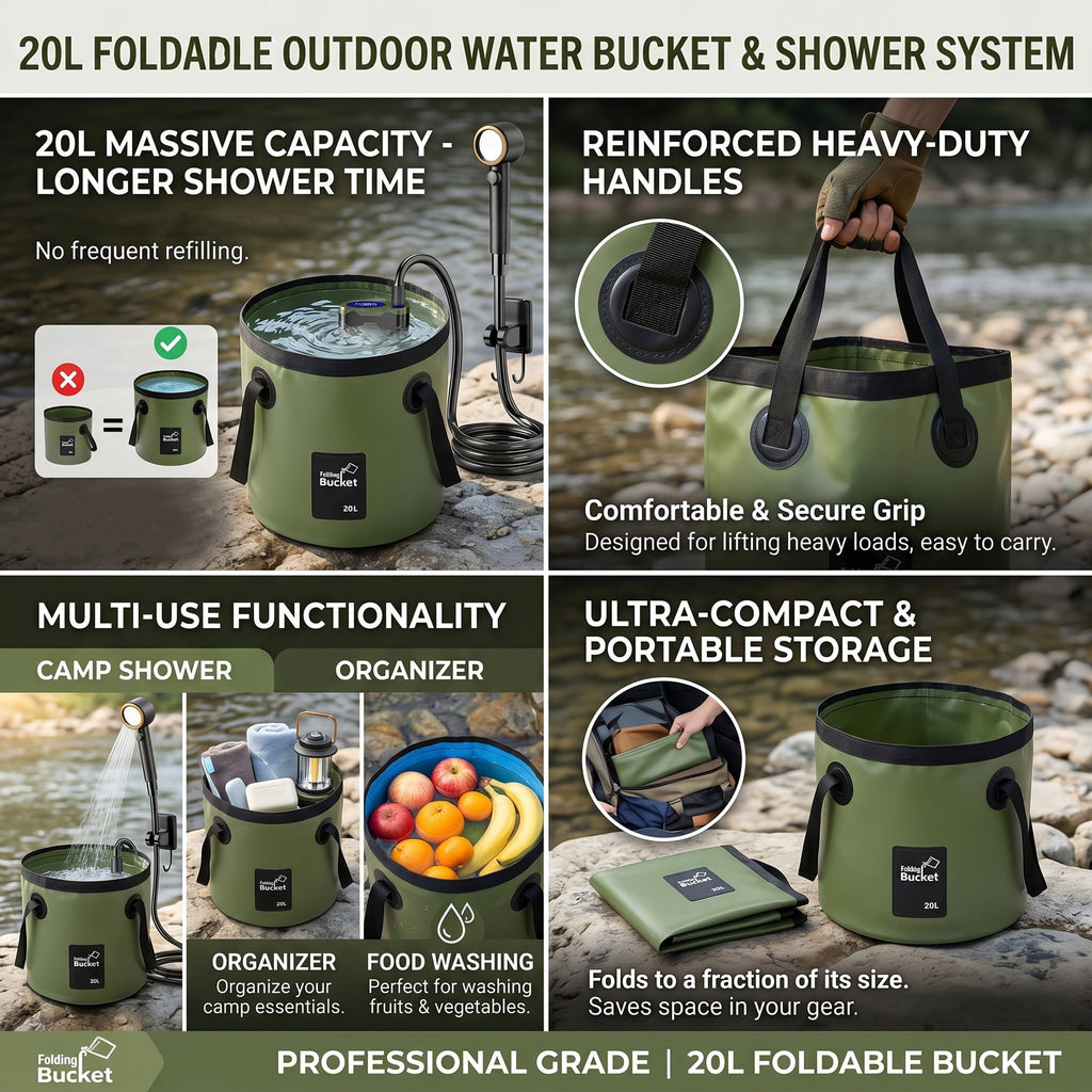 EZBY Portable Shower,10000mAh Shower Pump with Digital LCD,5 Pressure Settings,Temperature & Battery Display for Outdoor Camping,Travel,Pet Bath