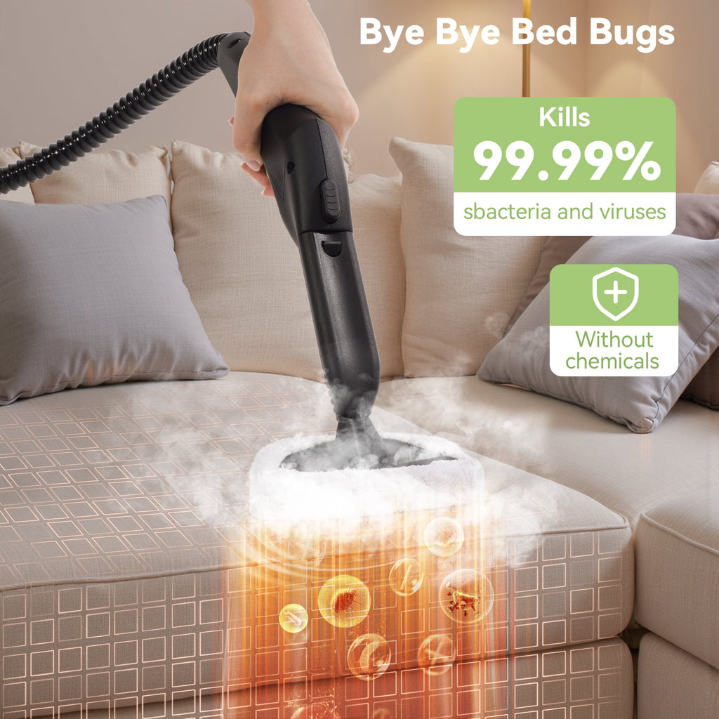 Vecukty Steam Cleaner, Powerful Steam Mop with 14 Accessories for Home Use, Floor, Window, Car Seat, Carpet, Tile, Grout